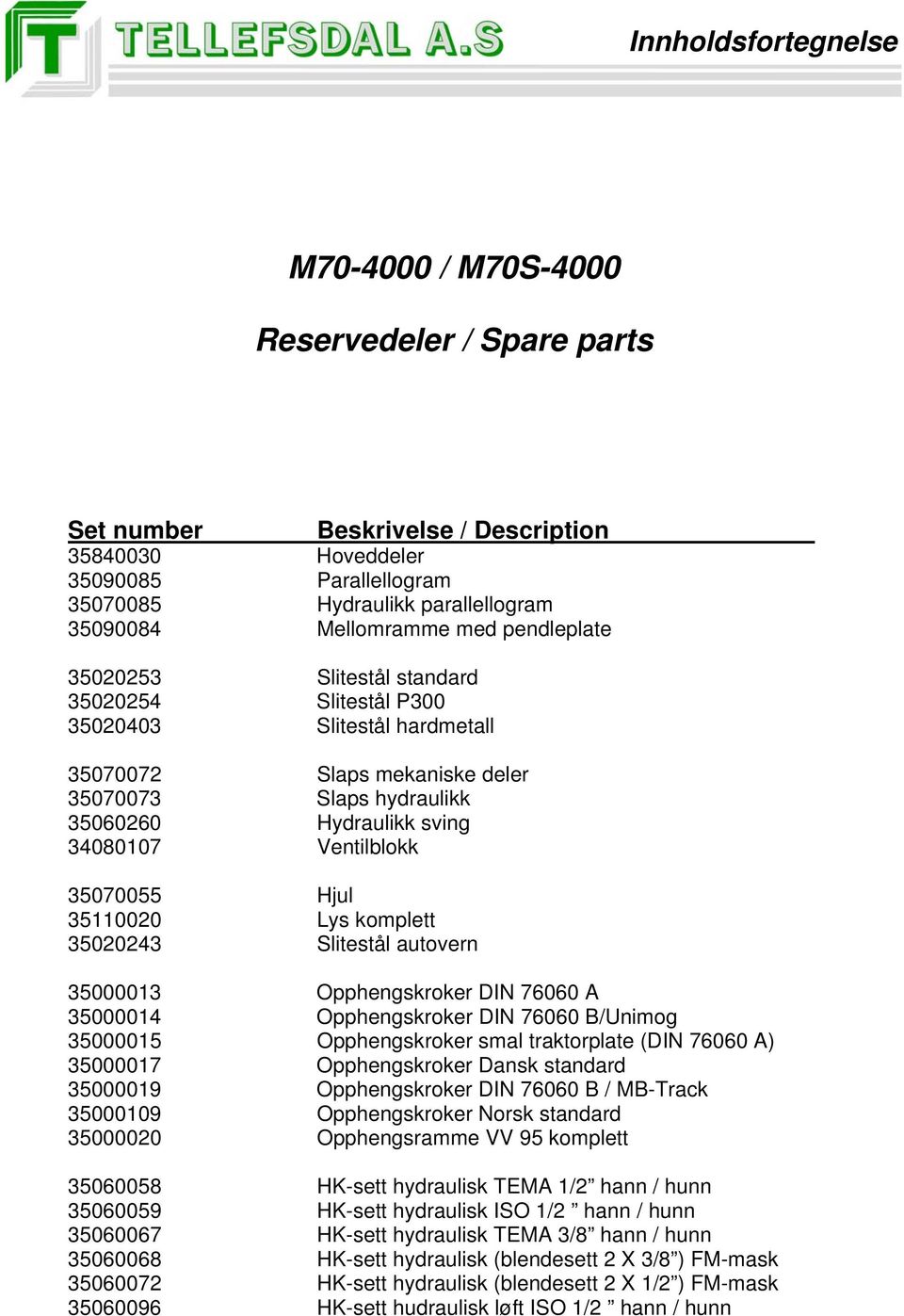 komplett 500 Slitestål autovern 50000 Opphengskroker DIN 76060 A 50000 Opphengskroker DIN 76060 B/Unimog 500005 Opphengskroker smal traktorplate (DIN 76060 A) 500007 Opphengskroker Dansk standard