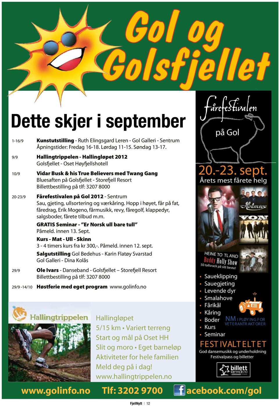 3207 8000 20-23/9 Fårefestivalen på Gol 2012 - Sentrum Sau, gjeting, ullsortering og værkåring.