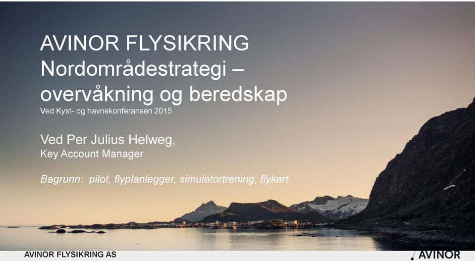 Julius Helweg, Key Account Manager Bagrunn: