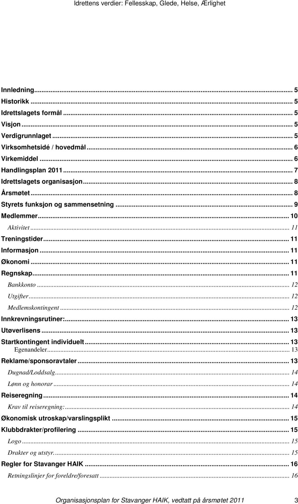 .. 12 Medlemskontingent... 12 Innkrevningsrutiner:... 13 Utøverlisens... 13 Startkontingent individuelt... 13 Egenandeler... 13 Reklame/sponsoravtaler... 13 Dugnad/Loddsalg... 14 Lønn og honorar.