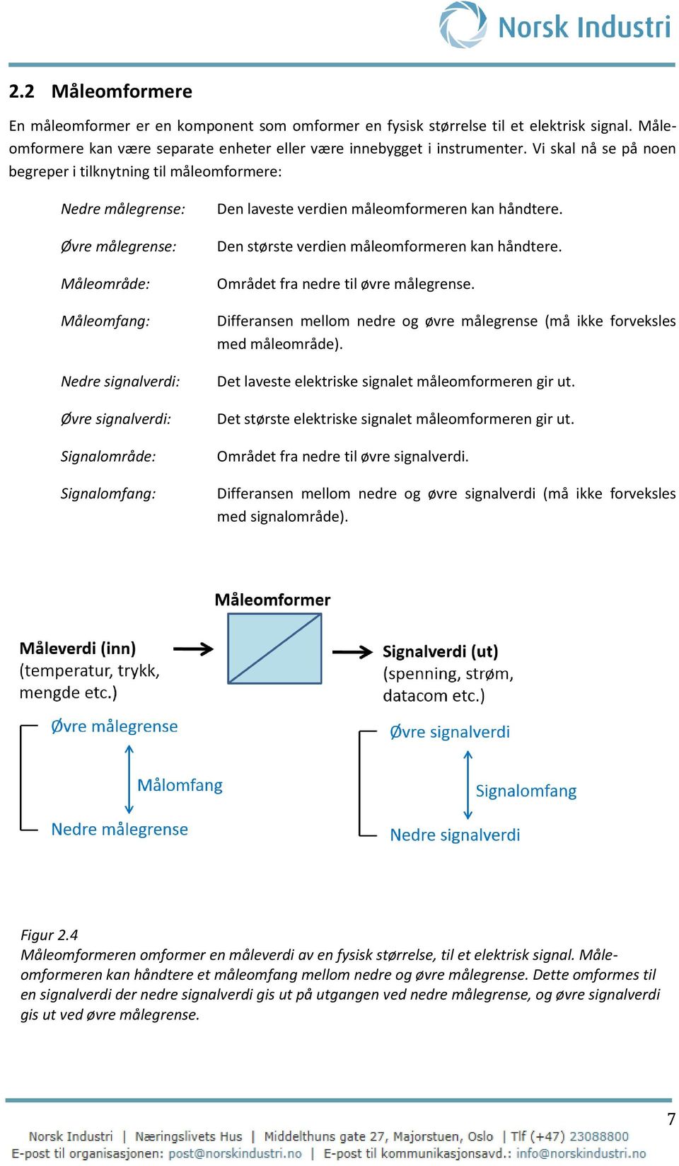 verdien måleomformeren kan håndtere. Den største verdien måleomformeren kan håndtere. Området fra nedre til øvre målegrense.