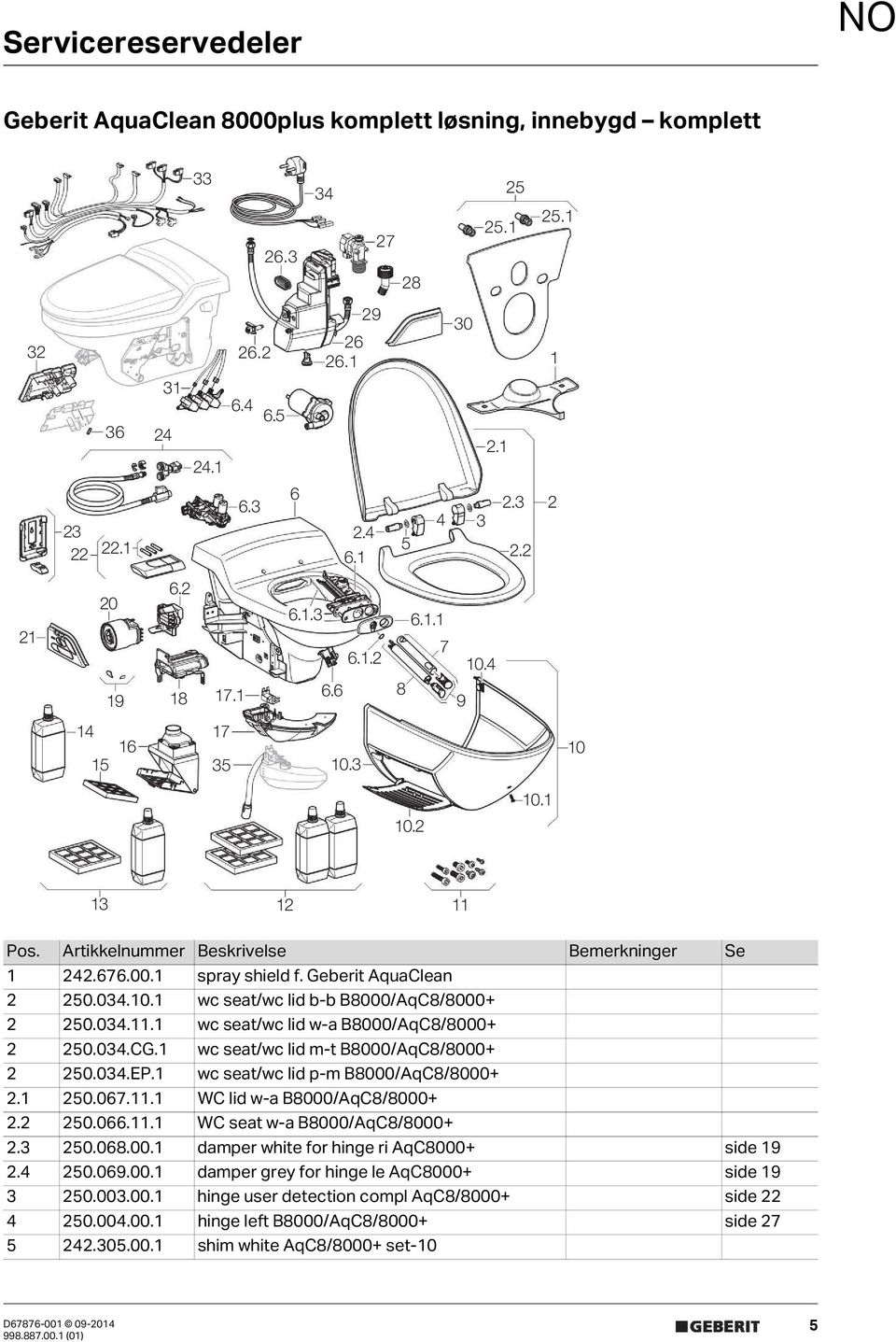 Geberit AquaClean 2 250.034.10.1 wc seat/wc lid b-b B8000/AqC8/8000+ 2 250.034.11.1 wc seat/wc lid w-a B8000/AqC8/8000+ 2 250.034.CG.1 wc seat/wc lid m-t B8000/AqC8/8000+ 2 250.034.EP.