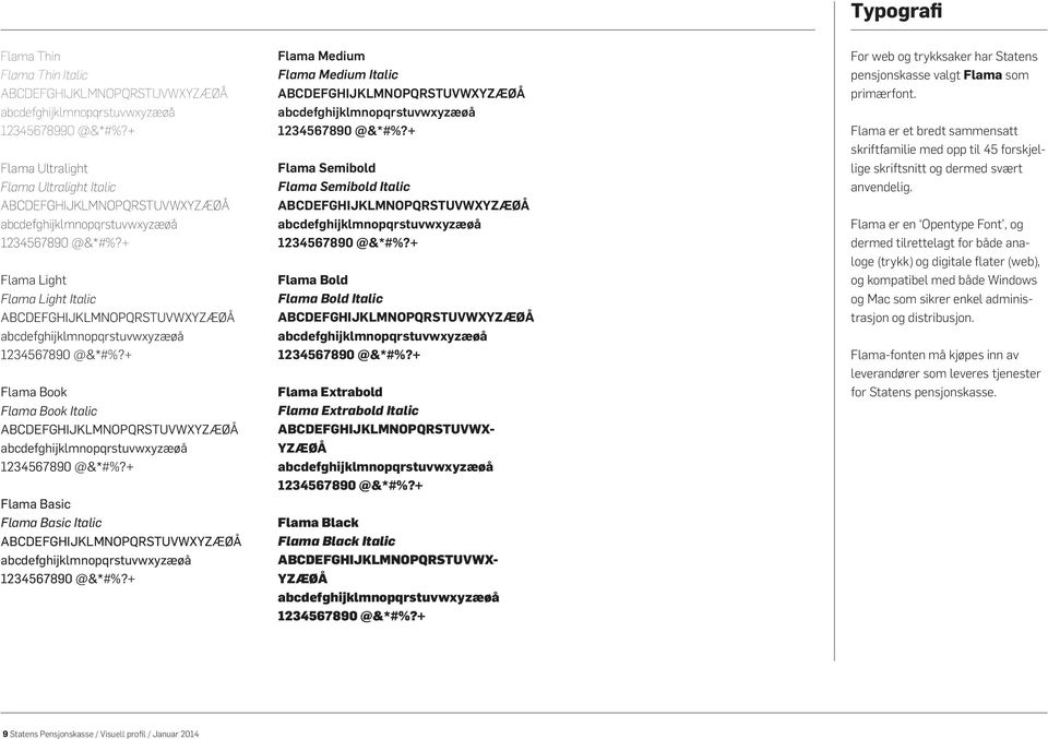 + Flama Light Flama Light Italic ABCDEFGHIJKLMNOPQRSTUVWXYZÆØÅ abcdefghijklmnopqrstuvwxyzæøå 1234567890 @&*#%?