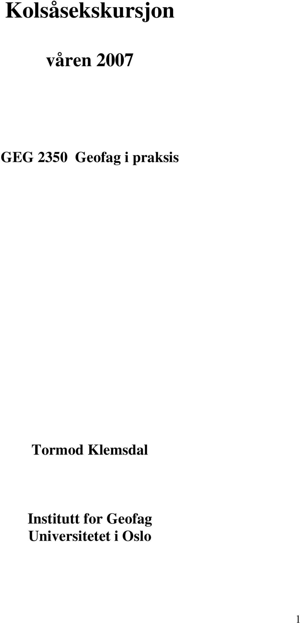 Tormod Klemsdal Institutt