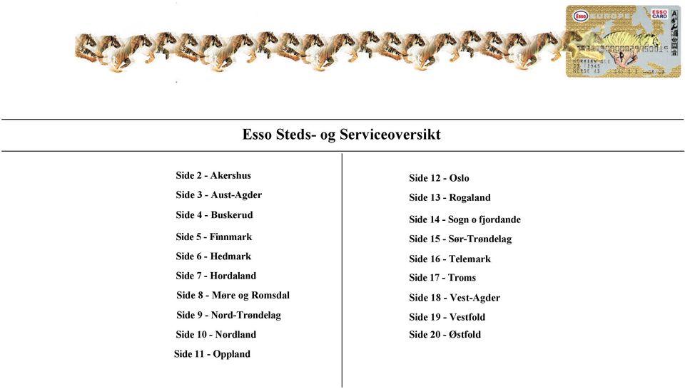 10 - Nordland Side 11 - Oppland Side 12 - Oslo Side 13 - Rogaland Side 14 - Sogn o fjordande Side 15