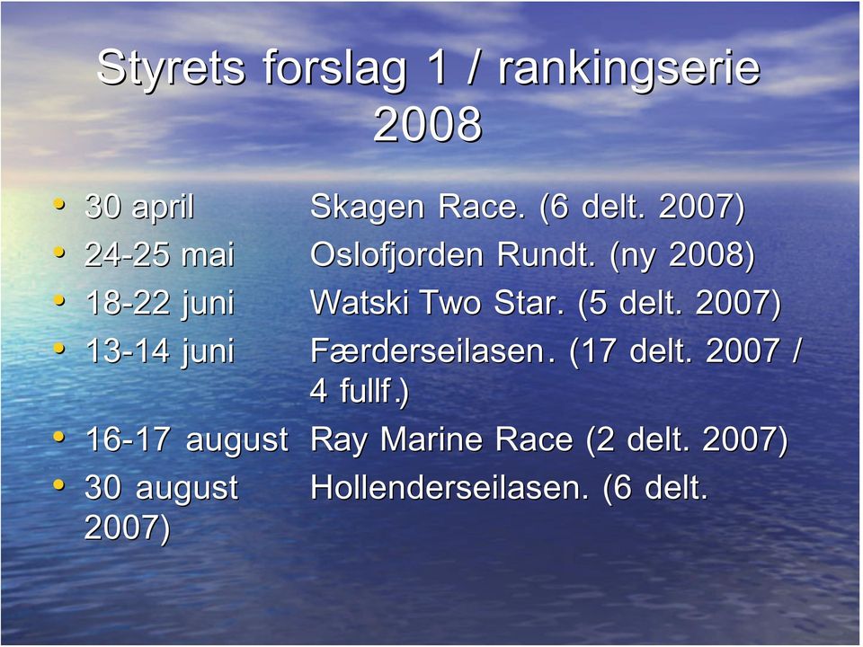 (5 delt. 2007) 13-14 juni Færderseilasen.. (17 delt. 2007 / 4 fullf.