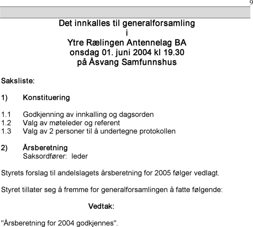 2 Valg av møteleder og referent 1.