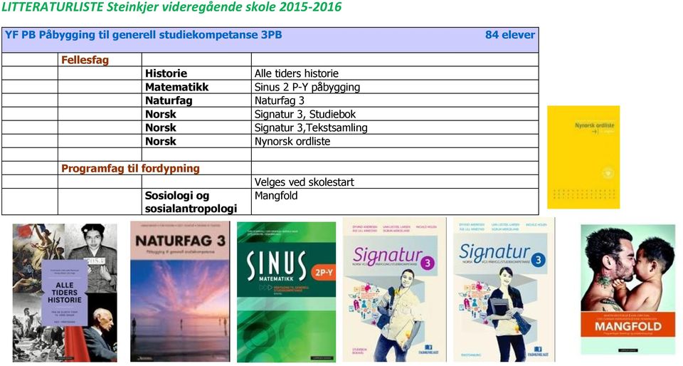 Signatur 3, Studiebok Norsk Signatur 3,Tekstsamling Norsk Nynorsk ordliste