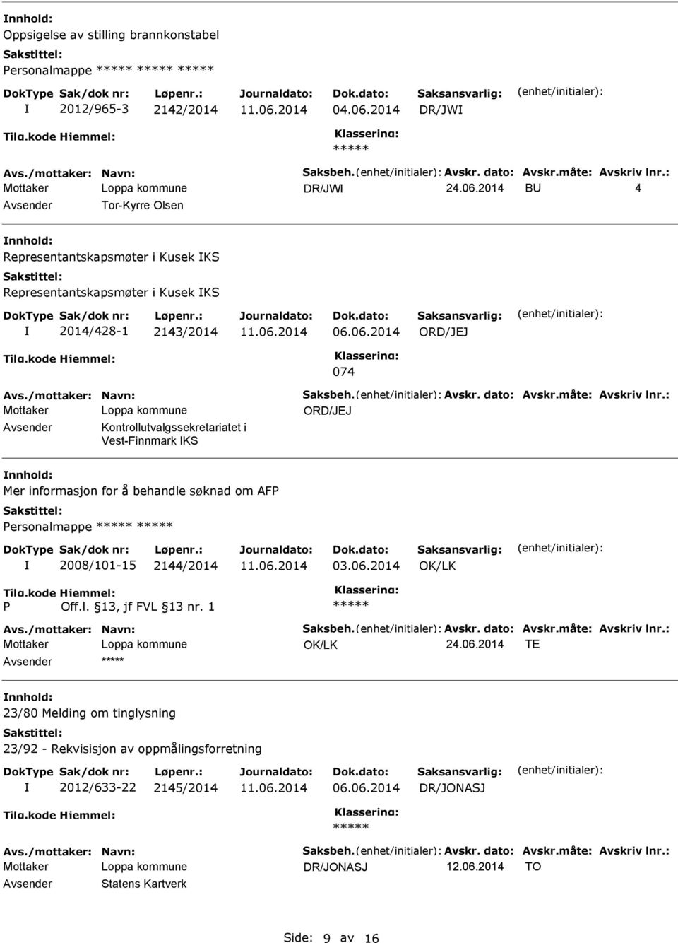 2014 B 4 Tor-Kyrre Olsen Representantskapsmøter i Kusek KS Representantskapsmøter i Kusek KS 2014/428-1 2143/2014 06.