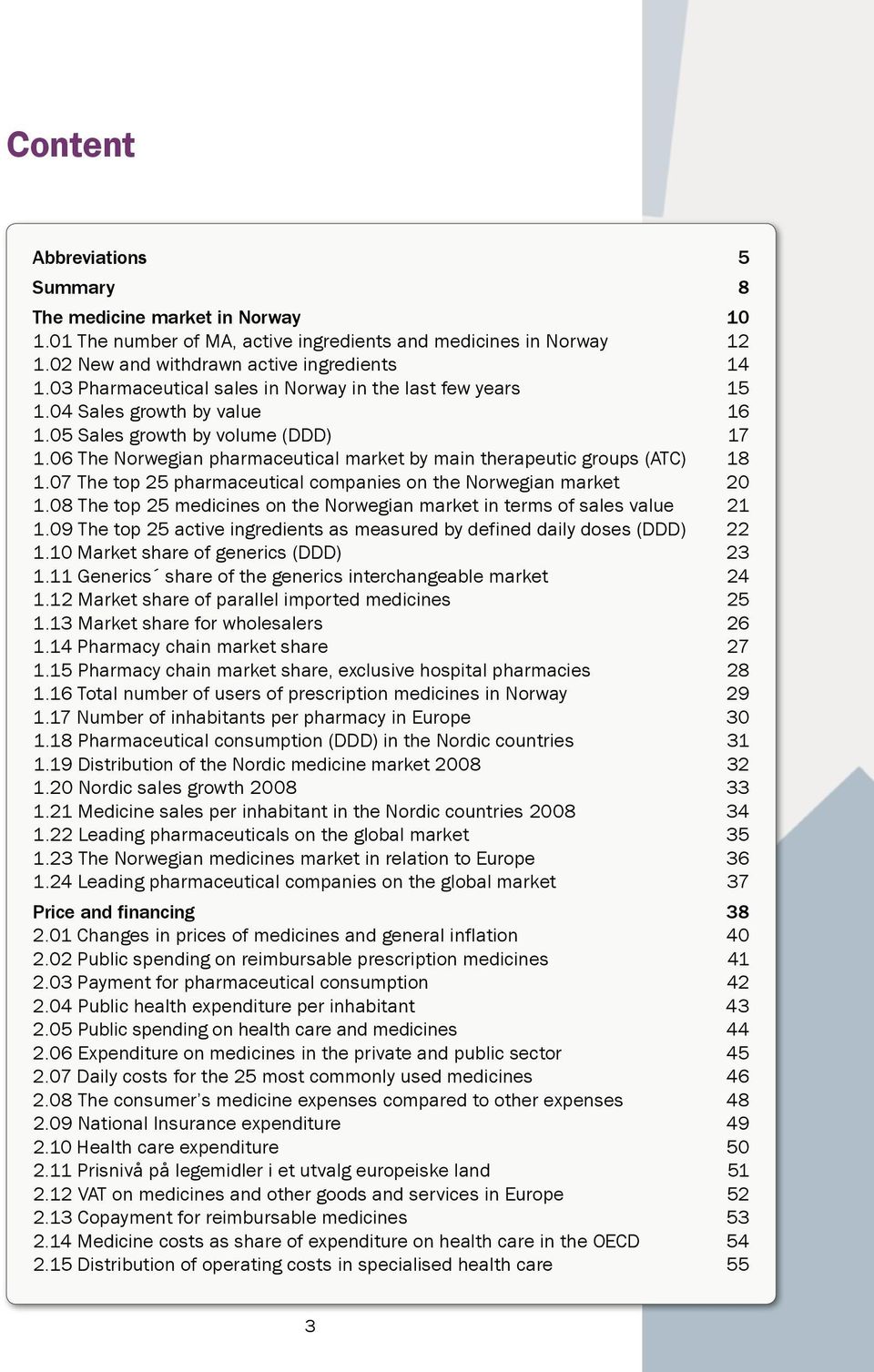 06 The Norwegian pharmaceutical market by main therapeutic groups (ATC) 18 1.07 The top 25 pharmaceutical companies on the Norwegian market 20 1.