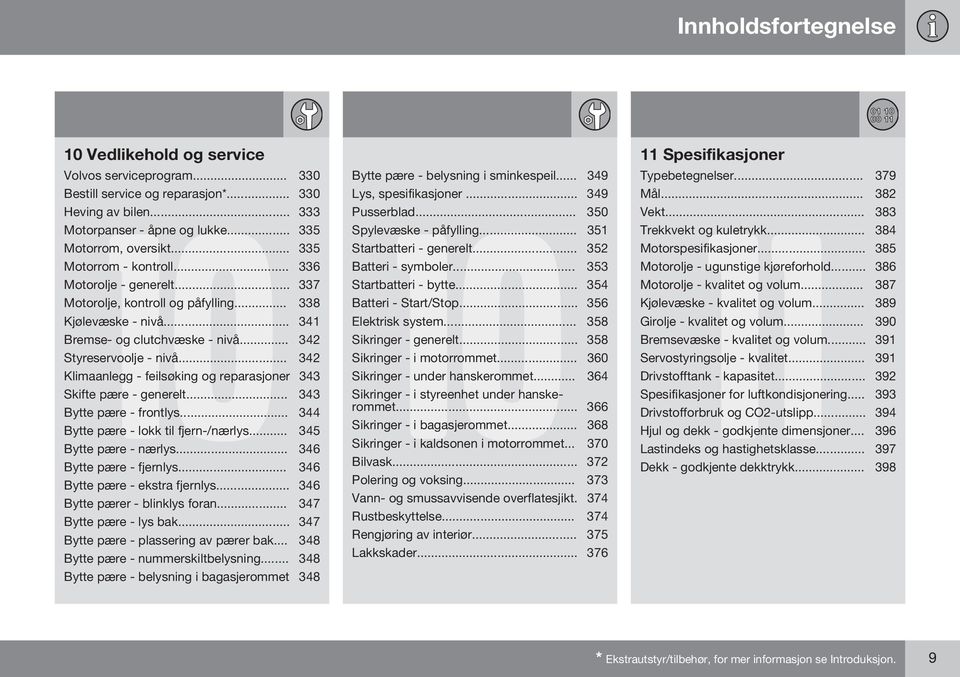 .. 342 Klimaanlegg - feilsøking og reparasjoner 343 Skifte pære - generelt... 343 Bytte pære - frontlys... 344 Bytte pære - lokk til fjern-/nærlys... 345 Bytte pære - nærlys.