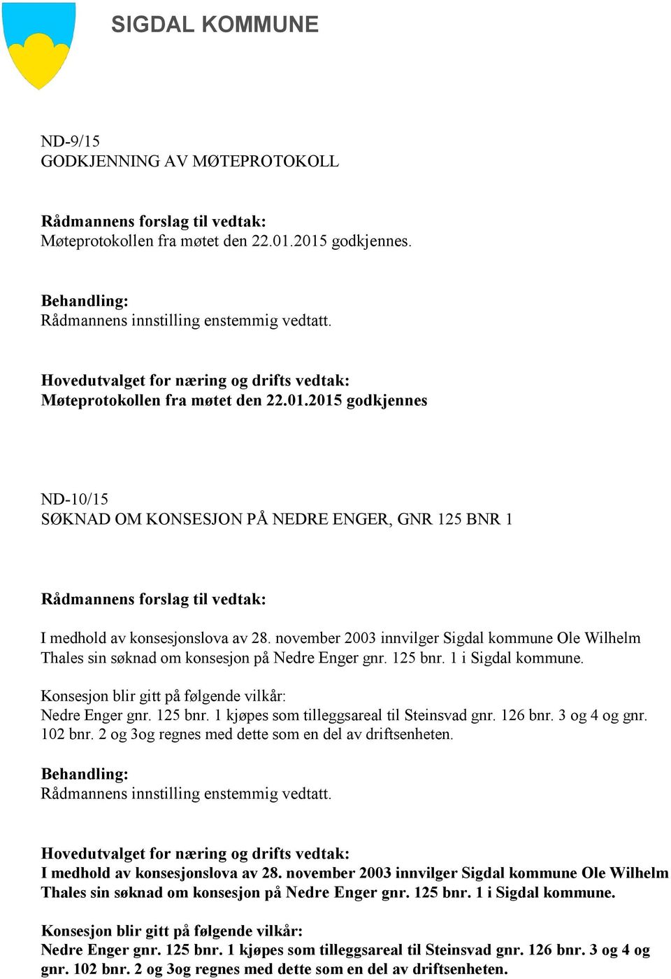 126 bnr. 3 og 4 og gnr. 102 bnr. 2 og 3og regnes med dette som en del av driftsenheten.