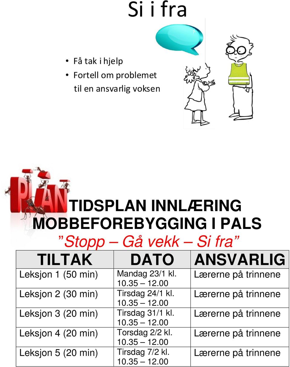 Leksjon 1 (50 min) Leksjon 2 (30 min) Leksjon 3 (20 min) Leksjon 4 (20 min)