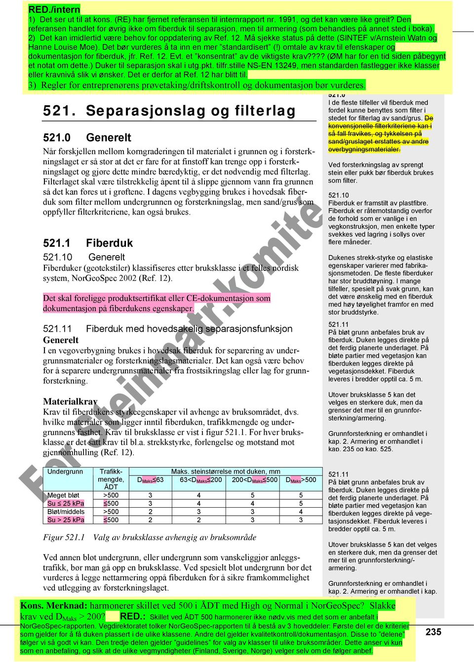 2) Det kan imidlertid være behov for oppdatering av Ref. 12. Må sjekke status på dette (SINTEF v/arnstein Watn og Hanne Louise Moe). Det bør vurderes å ta inn en mer standardisert (!