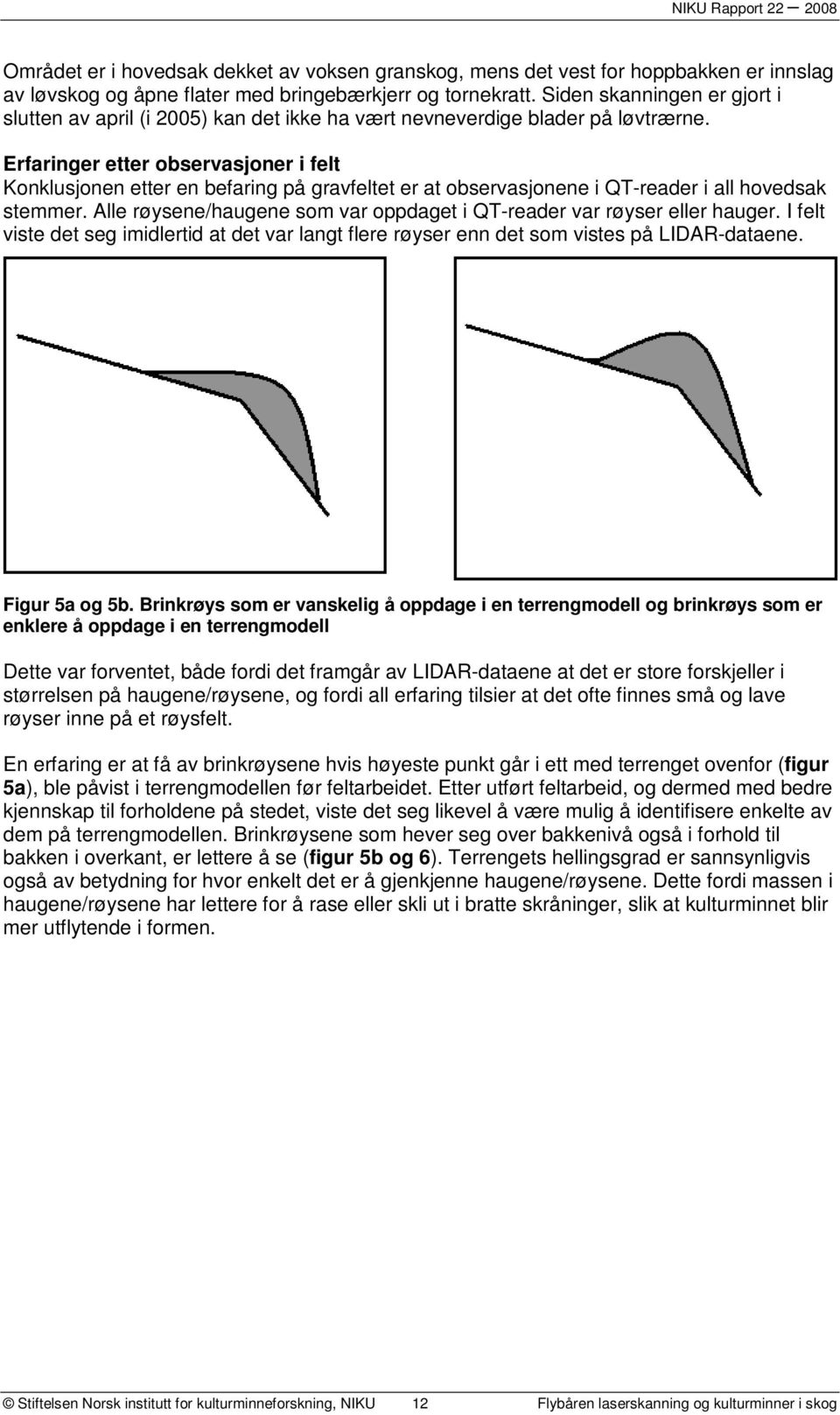 Erfaringer etter observasjoner i felt Konklusjonen etter en befaring på gravfeltet er at observasjonene i QT-reader i all hovedsak stemmer.