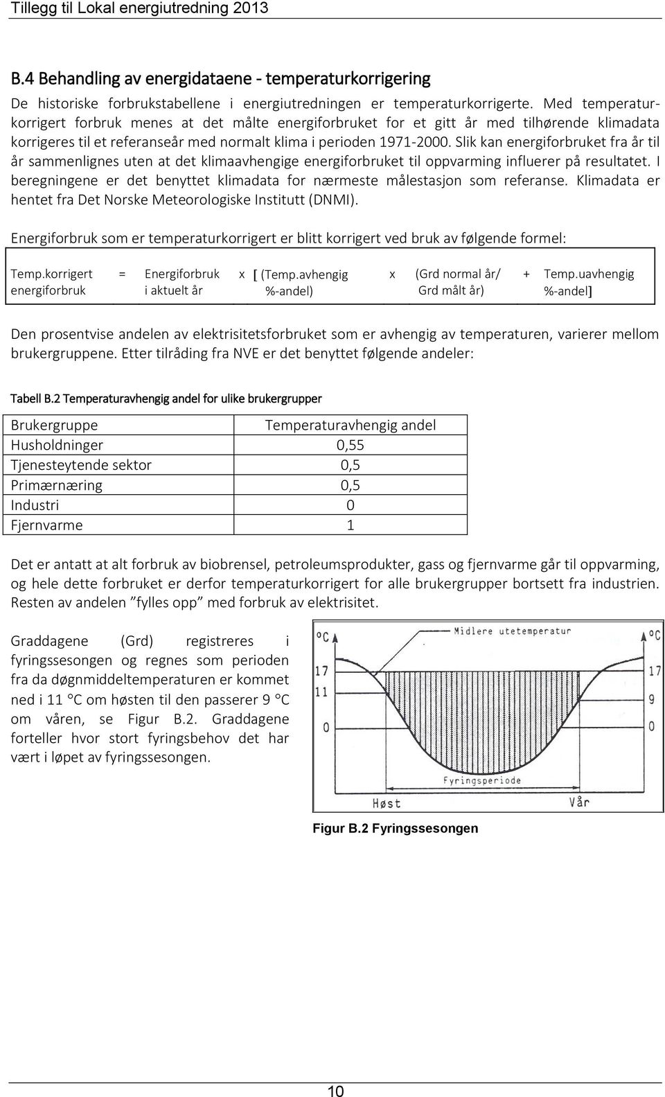 Slik kan energiforbruket fra år til år sammenlignes uten at det klimaavhengige energiforbruket til oppvarming influerer på resultatet.