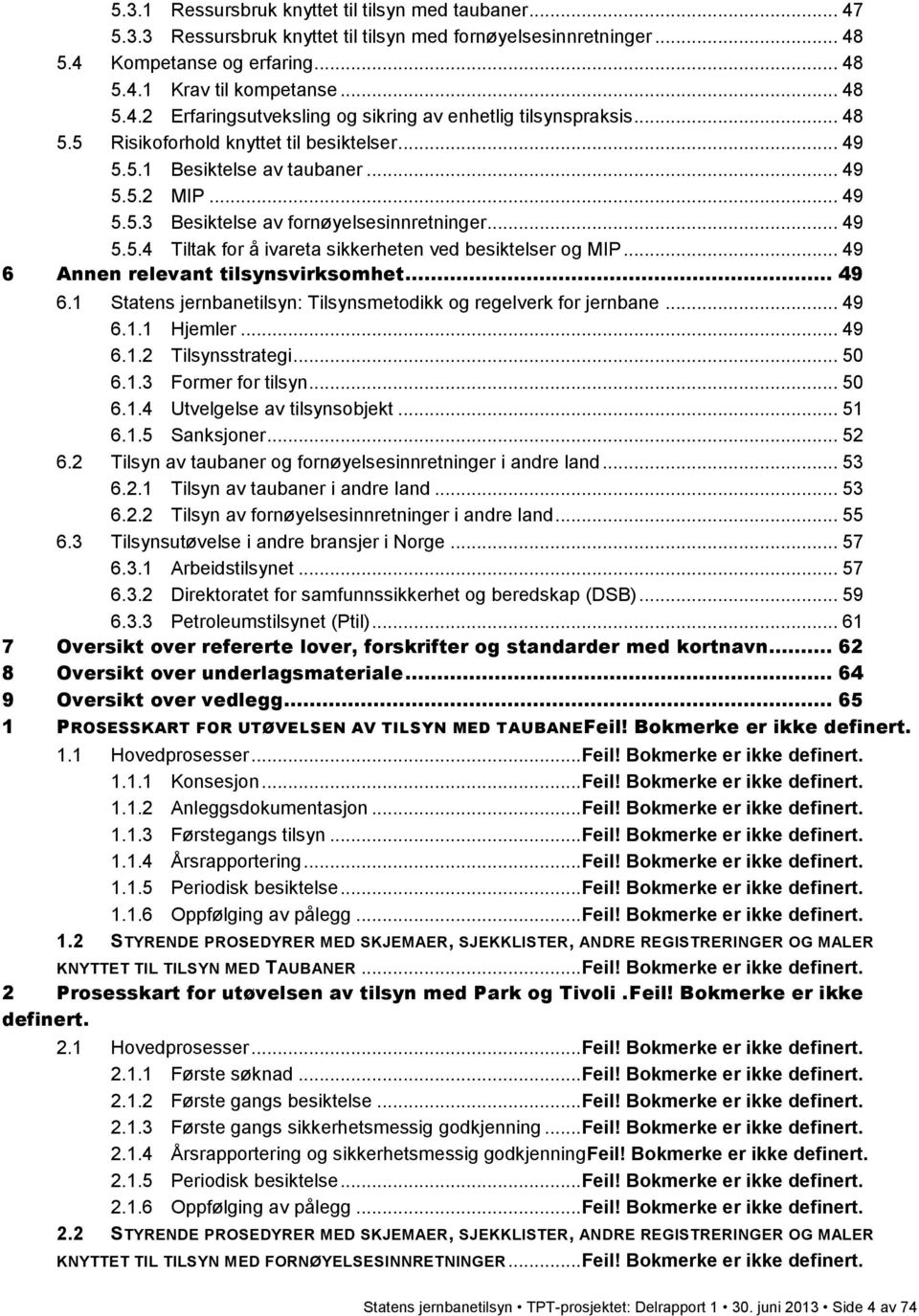 .. 49 6 Annen relevant tilsynsvirksomhet... 49 6.1 Statens jernbanetilsyn: Tilsynsmetodikk og regelverk for jernbane... 49 6.1.1 Hjemler... 49 6.1.2 Tilsynsstrategi... 50 6.1.3 Former for tilsyn.