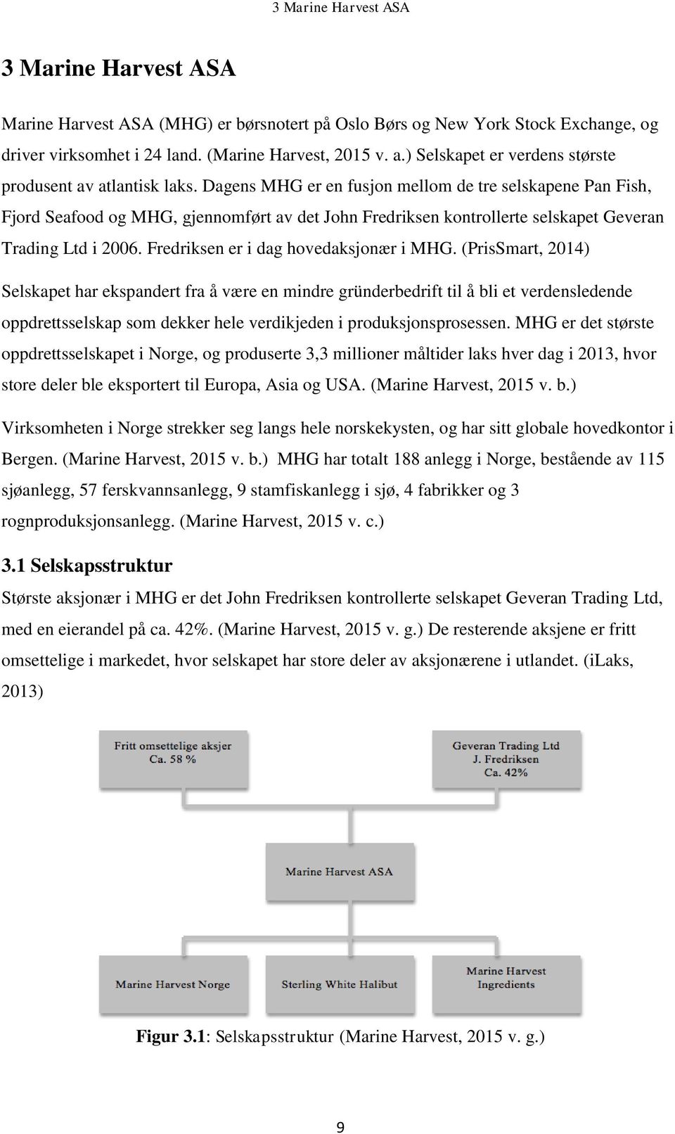 Dagens MHG er en fusjon mellom de tre selskapene Pan Fish, Fjord Seafood og MHG, gjennomført av det John Fredriksen kontrollerte selskapet Geveran Trading Ltd i 2006.