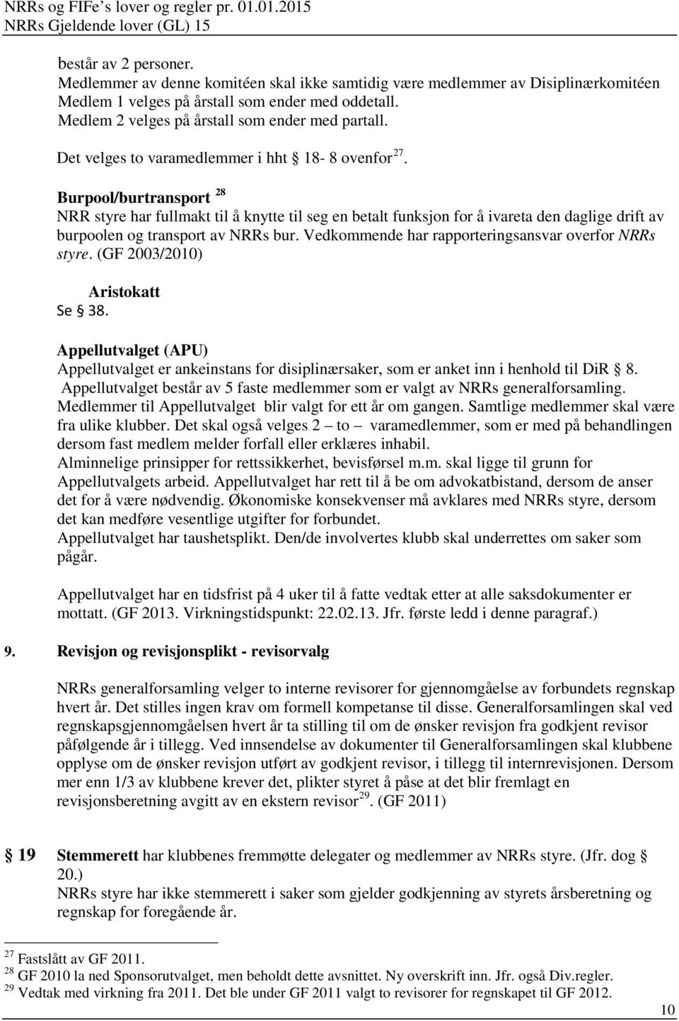 Burpool/burtransport 28 NRR styre har fullmakt til å knytte til seg en betalt funksjon for å ivareta den daglige drift av burpoolen og transport av NRRs bur.