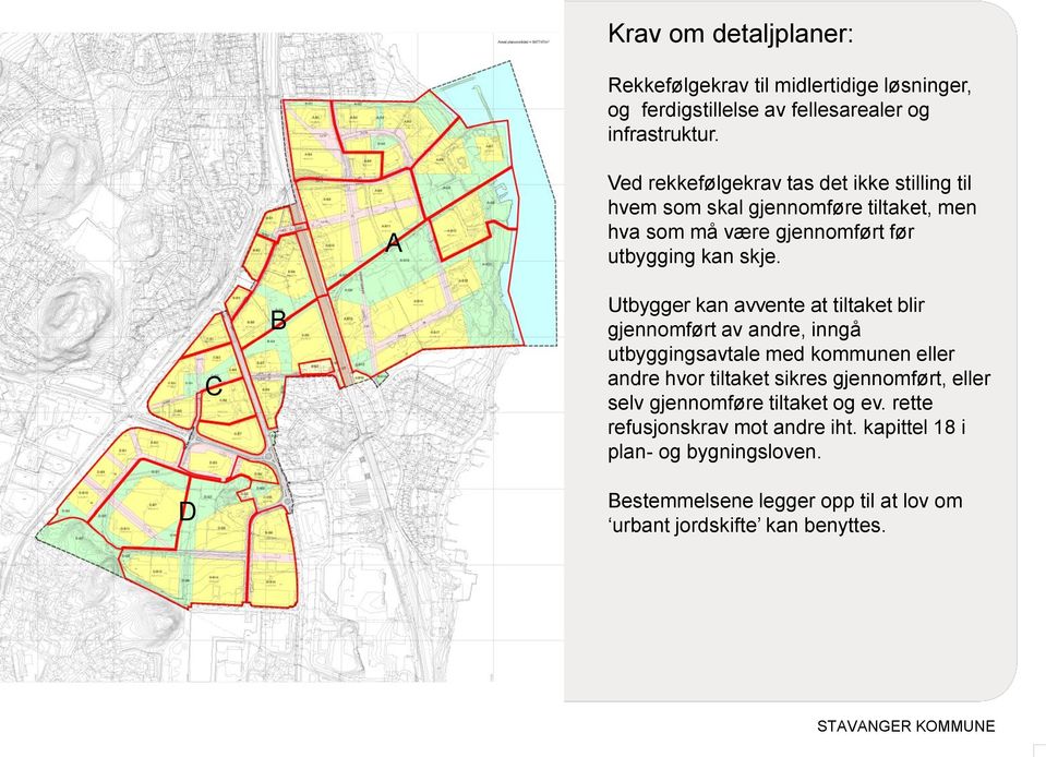 C B Utbygger kan avvente at tiltaket blir gjennomført av andre, inngå utbyggingsavtale med kommunen eller andre hvor tiltaket sikres gjennomført,