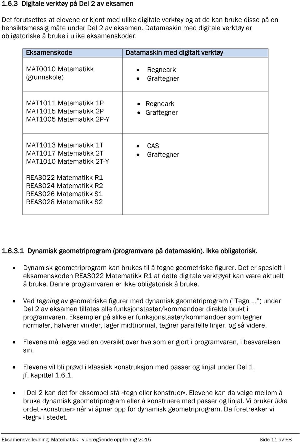 P MAT1005 Mtemtikk P-Y Regnerk Grftegner MAT1013 Mtemtikk 1T MAT1017 Mtemtikk T MAT1010 Mtemtikk T-Y REA30 Mtemtikk R1 REA304 Mtemtikk R REA306 Mtemtikk S1 REA308 Mtemtikk S CAS Grftegner 1.6.3.1 Dynmisk geometrirogrm (rogrmvre å dtmskin).