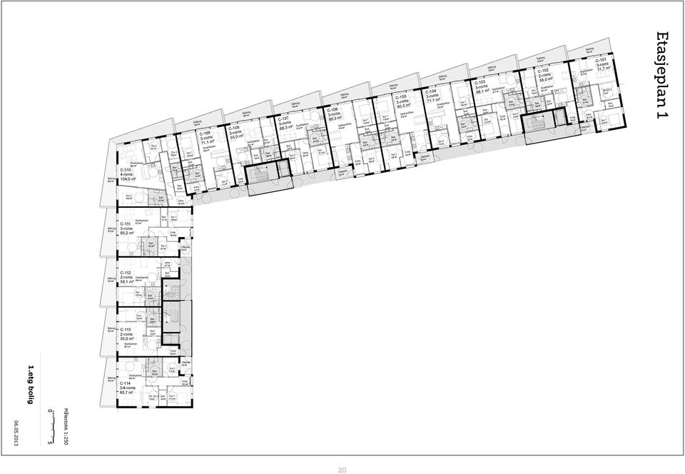 m² 11,1 m² C-106 80,3 m² Kjøkken/Stue 37,0 m² Uteplass 5,0 m² 8,4 m² 11,8 m² 9,8 m² 11,8 m² 9,8 m² C-105 80,3 m² Kjøkken/Stue 37,0 m² 8,4 m² Uteplass 5,0 m² C-104 71,1 m² 34, m² 7,1 m² 1, m² 4,5 m²