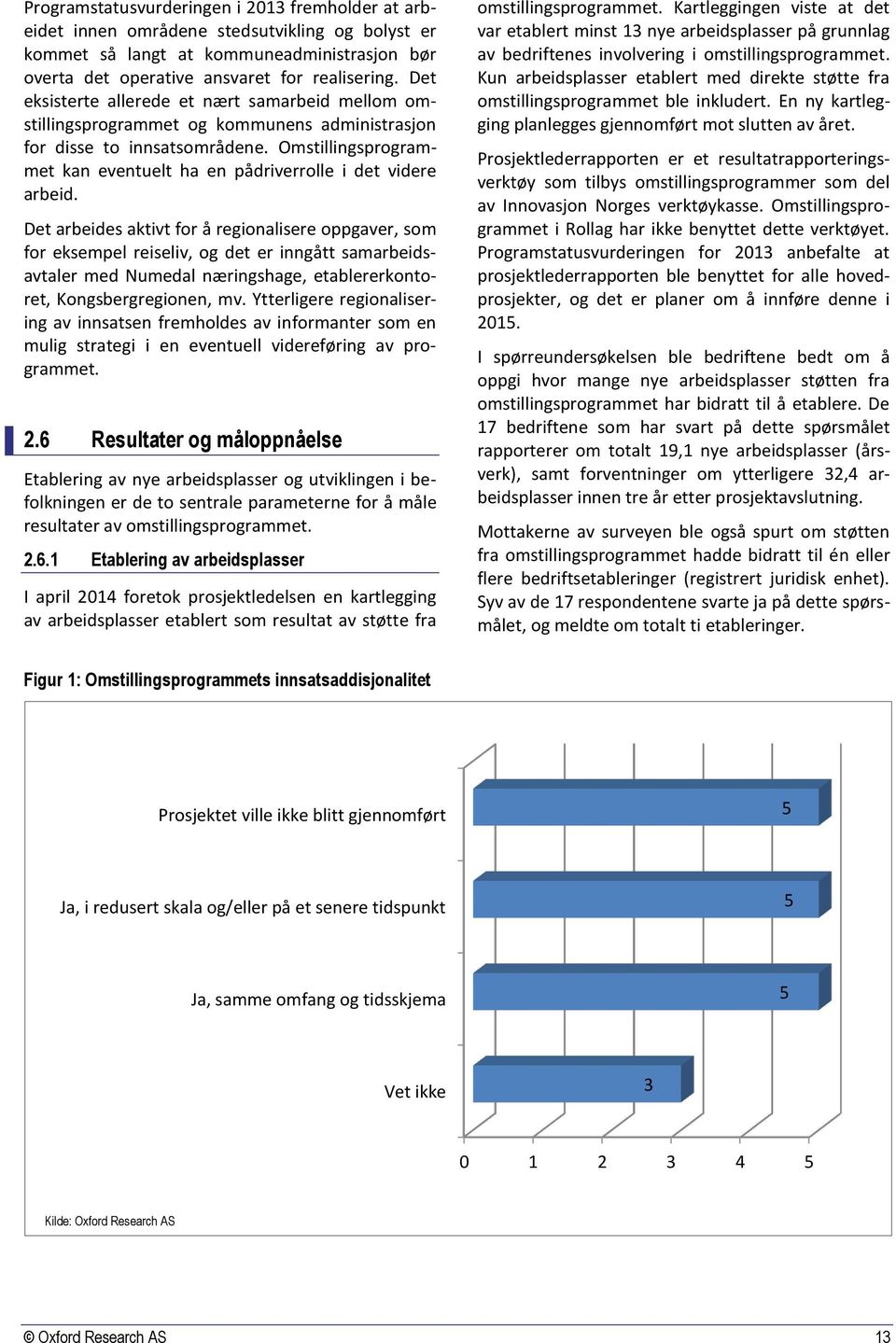 Omstillingsprogrammet kan eventuelt ha en pådriverrolle i det videre arbeid.