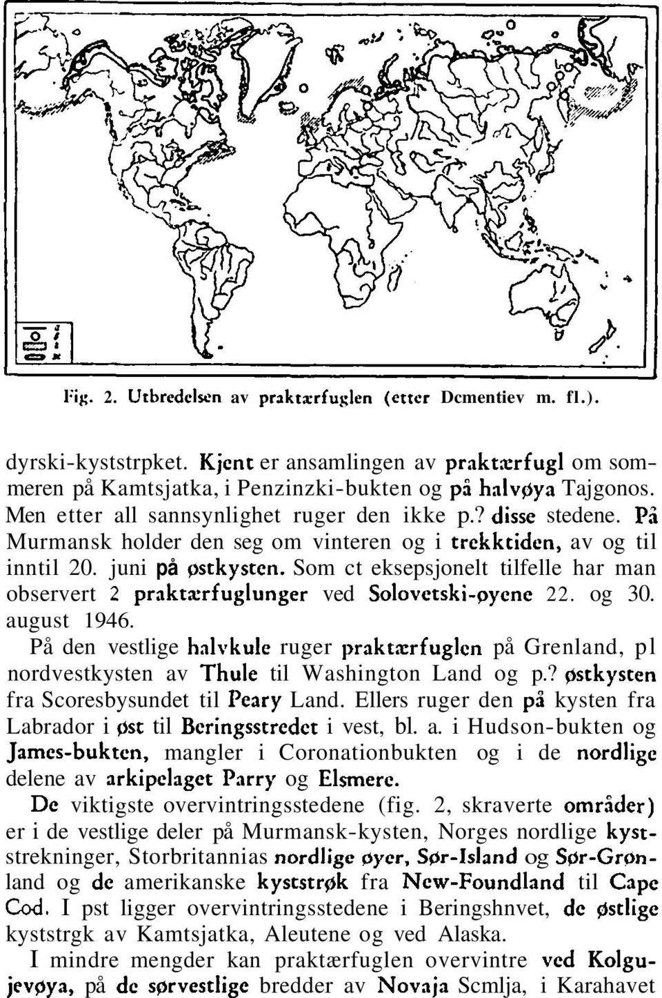 Som ct eksepsjonelt tilfelle har man observert 2 praktzrfuglunger ved Solovctski-pycne 22. og 30. august 1946.