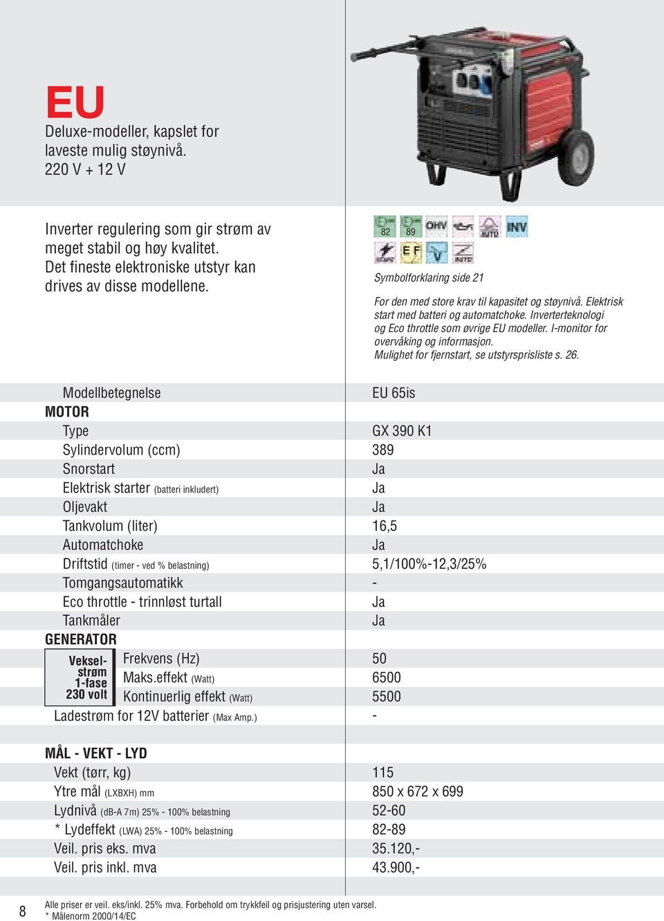 I-monitor for overvåking og informasjon. Mulighet for fjernstart, se utstyrsprisliste s. 26.