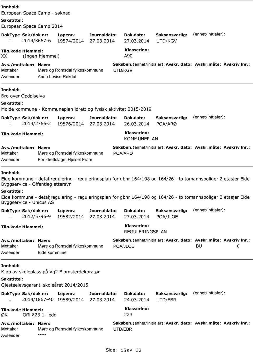 2014 POA/ARØ KOMMNEPLAN Møre og Romsdal fylkeskommune POA/ARØ For idrettslaget Hjelset Fram Eide kommune - detaljregulering - reguleringsplan for gbnr 164/198 og 164/26 - to tomannsboliger 2 etasjer