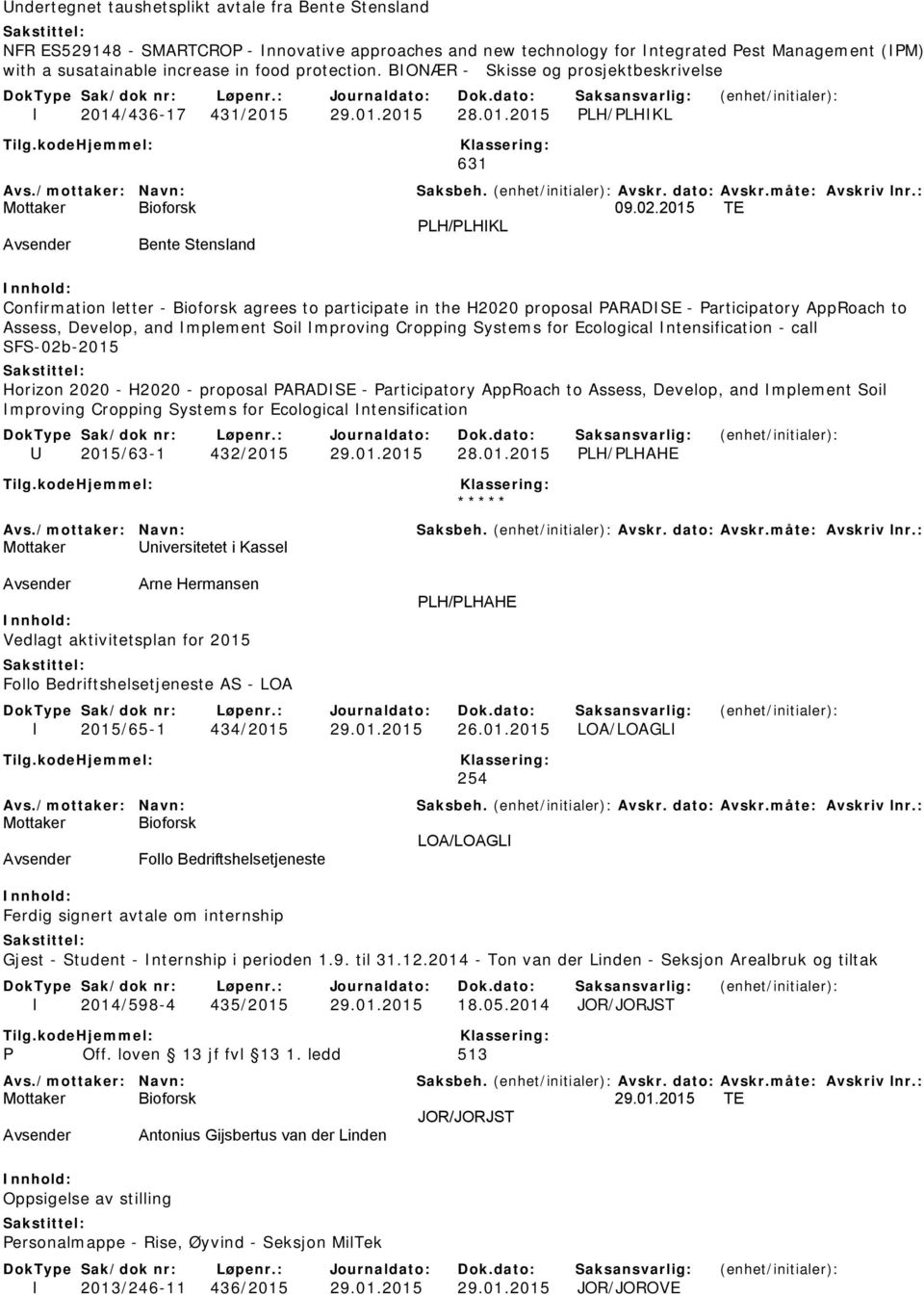 Systems for Ecological Intensification - call SFS-02b-2015 Horizon 2020 - H2020 - proposal PARADISE - Participatory AppRoach to Assess, Develop, and Implement Soil Improving Cropping Systems for