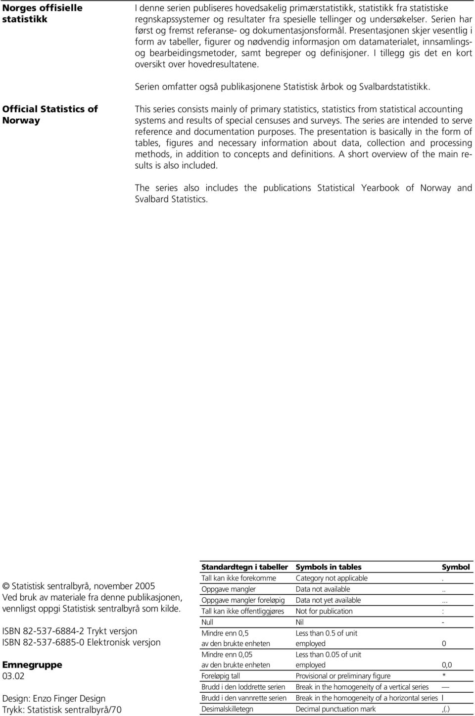 Presentasjonen skjer vesentlig i form av tabeller, figurer og nødvendig informasjon om datamaterialet, innsamlingsog bearbeidingsmetoder, samt begreper og definisjoner.