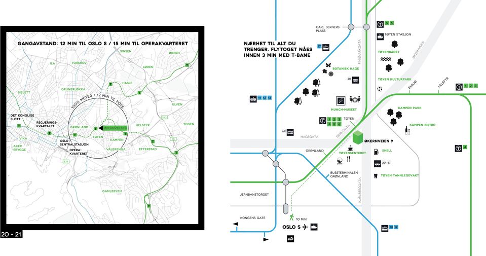 Jernbanetorget TØYEN TANNLEGEVAKT KJØLBERGGATA Bussterminalen Grønland T Kongens gate 0 min.