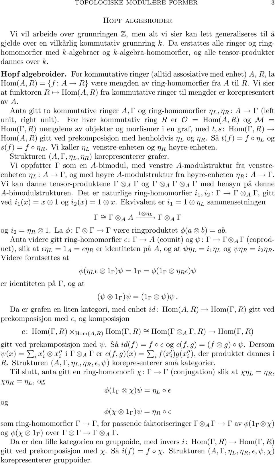 For kommutative ringer (alltid assosiative med enhet) A, R, la Hom(A, R) = {f : A R} være mengden av ring-homomorfier fra A til R.