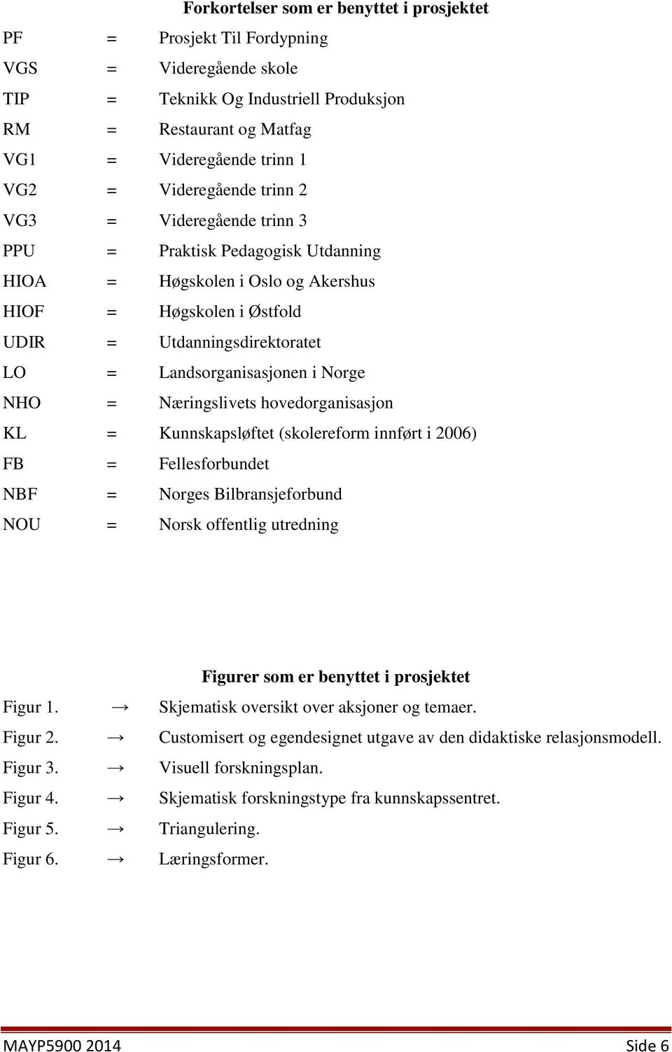 Landsorganisasjonen i Norge NHO = Næringslivets hovedorganisasjon KL = Kunnskapsløftet (skolereform innført i 2006) FB = Fellesforbundet NBF = Norges Bilbransjeforbund NOU = Norsk offentlig utredning