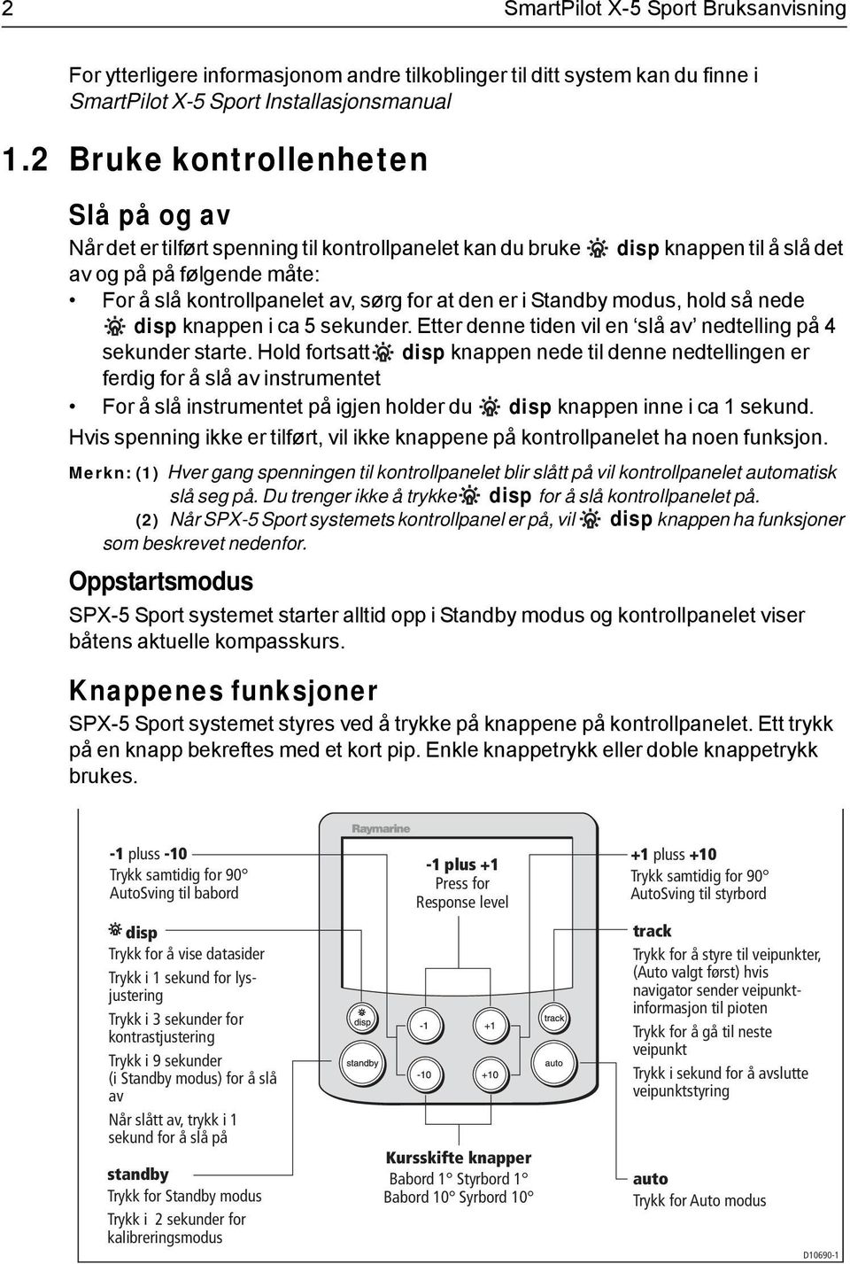 er i Standby modus, hold så nede disp knappen i ca 5 sekunder. Etter denne tiden vil en slå av nedtelling på 4 sekunder starte.