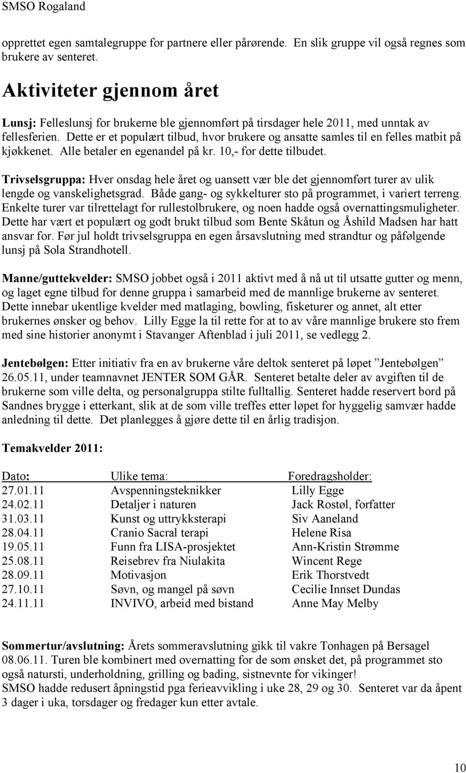 Dette er et populært tilbud, hvor brukere og ansatte samles til en felles matbit på kjøkkenet. Alle betaler en egenandel på kr. 10,- for dette tilbudet.