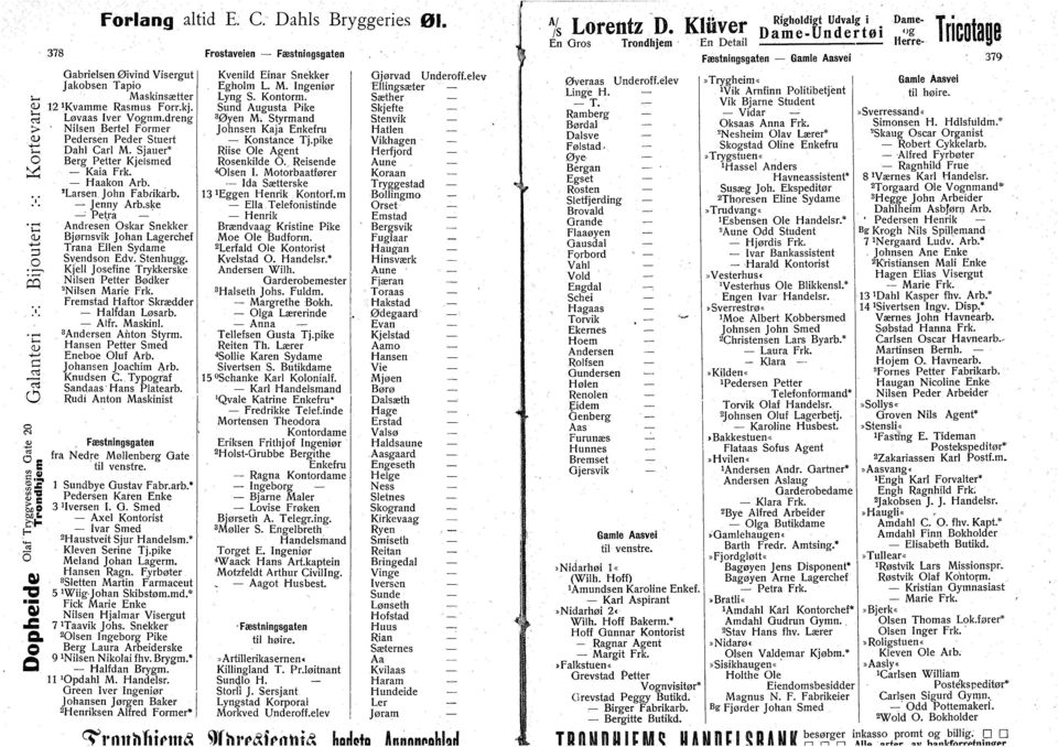 ske Petra ' Andresen skar Snekker Bjørn svik Jhan Lagerchef Trana Ellen Sydame Svendsn Edv. Stenhugg. Kjell Jsefine Trykkerske Nilsen Petter Bødker Nilsen Marie Frk.