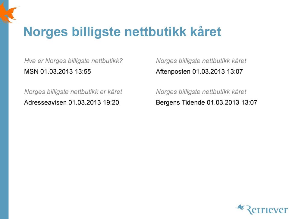 03.2013 13:07 Norges billigste nettbutikk er kåret Norges billigste