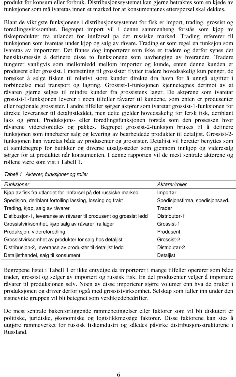 Begrepet import vil i denne sammenheng forstås som kjøp av fiskeprodukter fra utlandet for innførsel på det russiske marked. Trading refererer til funksjonen som ivaretas under kjøp og salg av råvare.