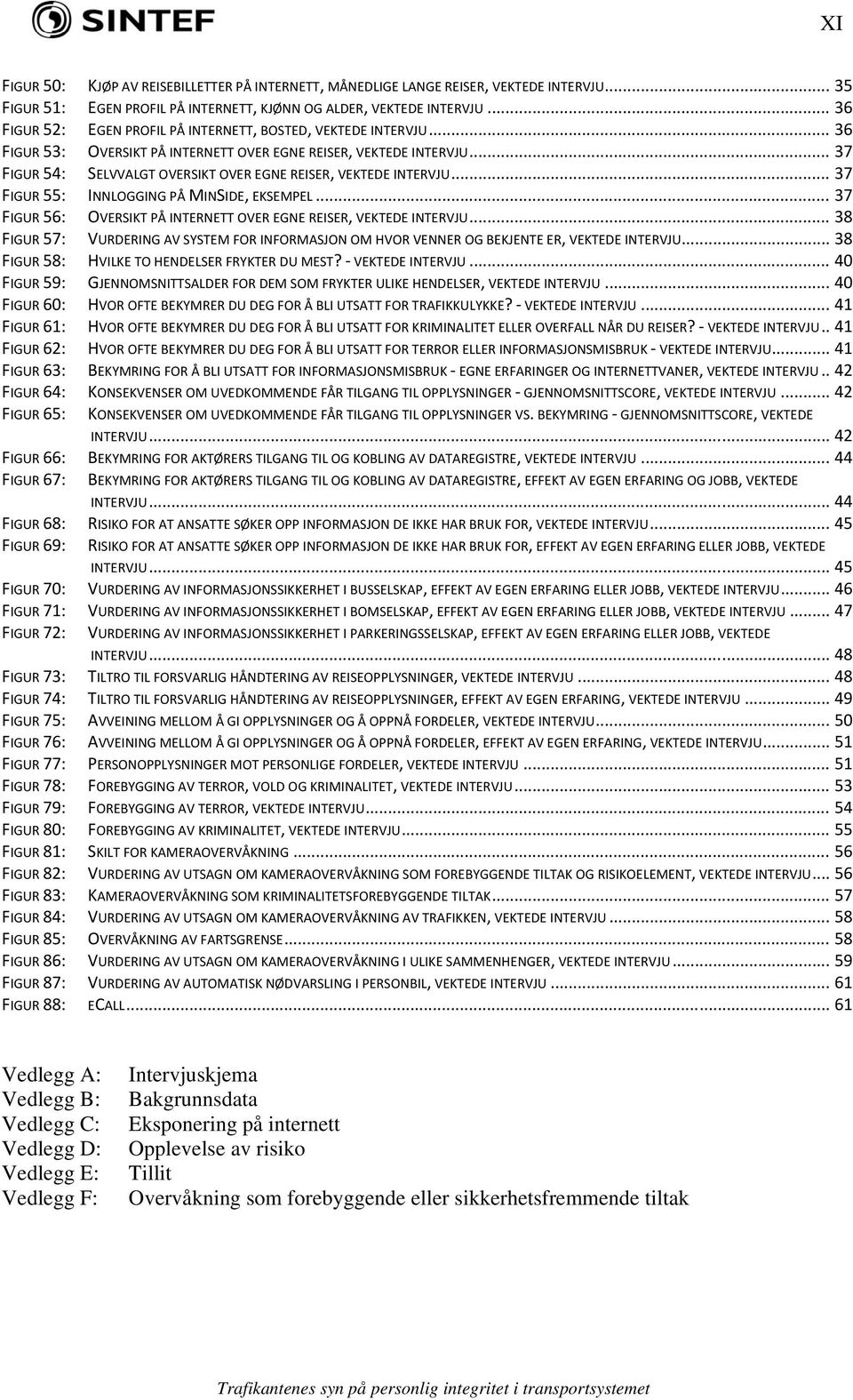 .. 37 FIGUR 54: SELVVALGT OVERSIKT OVER EGNE REISER, VEKTEDE INTERVJU... 37 FIGUR 55: INNLOGGING PÅ MINSIDE, EKSEMPEL... 37 FIGUR 56: OVERSIKT PÅ INTERNETT OVER EGNE REISER, VEKTEDE INTERVJU.