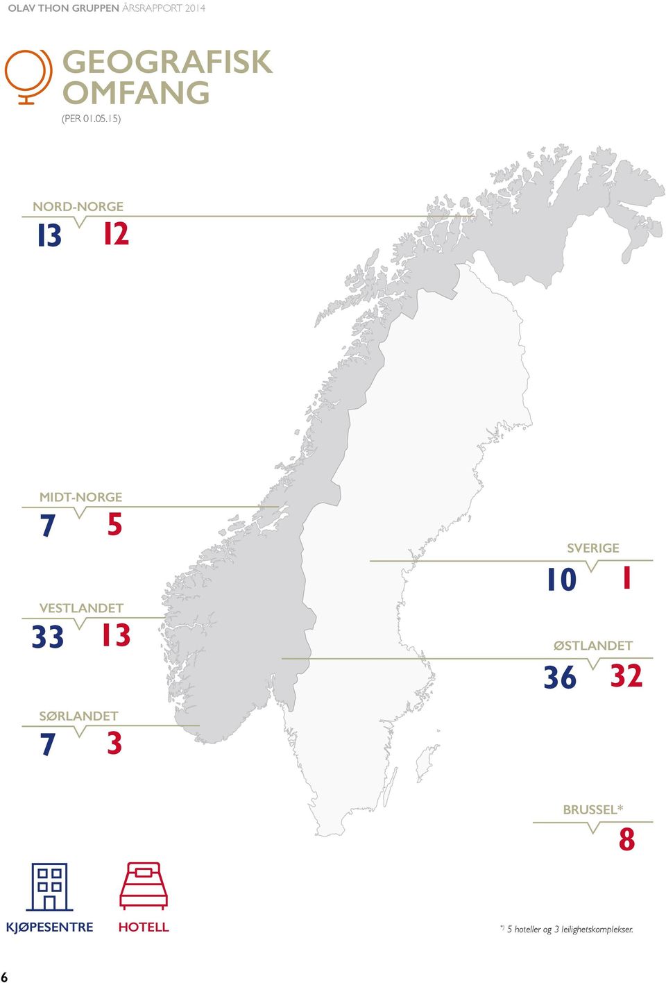 15) NORD-NORGE 13 12 MIDT-NORGE 7 5 VESTLANDET 33 13