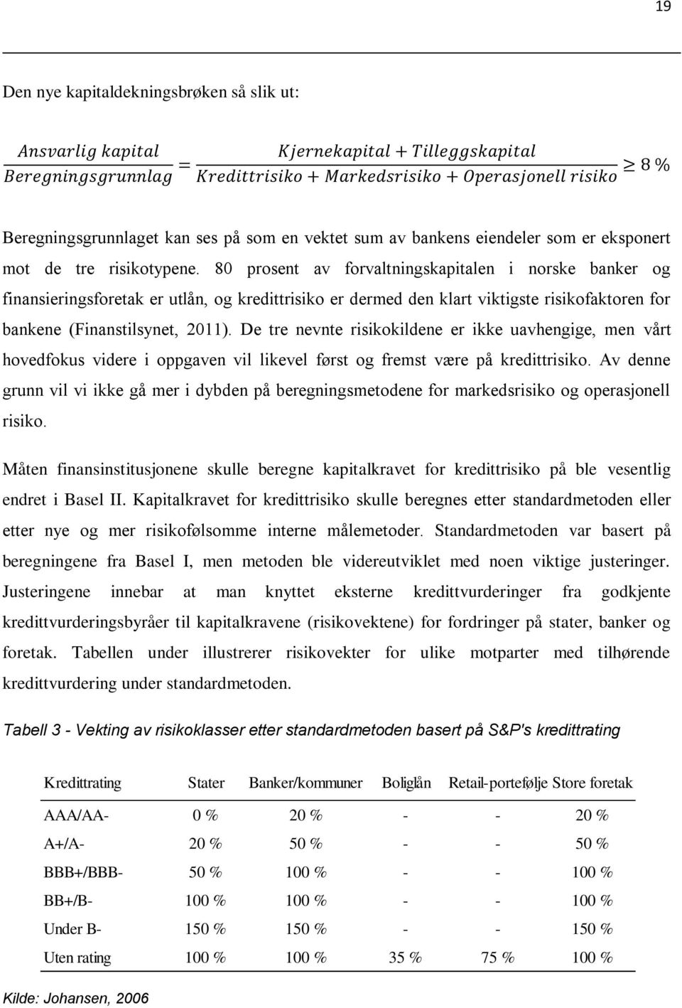 De tre nevnte risikokildene er ikke uavhengige, men vårt hovedfokus videre i oppgaven vil likevel først og fremst være på kredittrisiko.