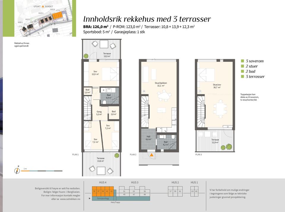 2 4,4 m 2 32, 2 Stue/sov 30,7 m 2 Toppetasjen kan deles av til soverom,