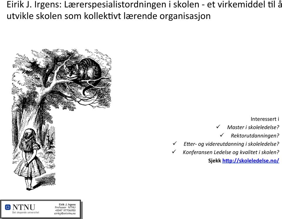 skolen som kollek9vt lærende organisasjon ü ü Interessert i ü Master i