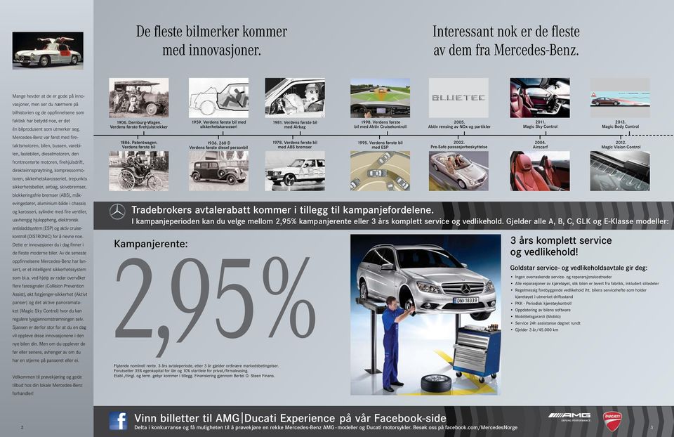 Mercedes-Benz var først med firetaktsmotoren, bilen, bussen, varebilen, lastebilen, dieselmotoren, den frontmonterte motoren, firehjulsdrift, direkteinnsprøytning, kompressormotoren,