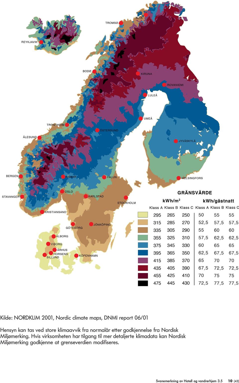 Hvis virksomheten har tilgang til mer detaljerte klimadata kan Nordisk