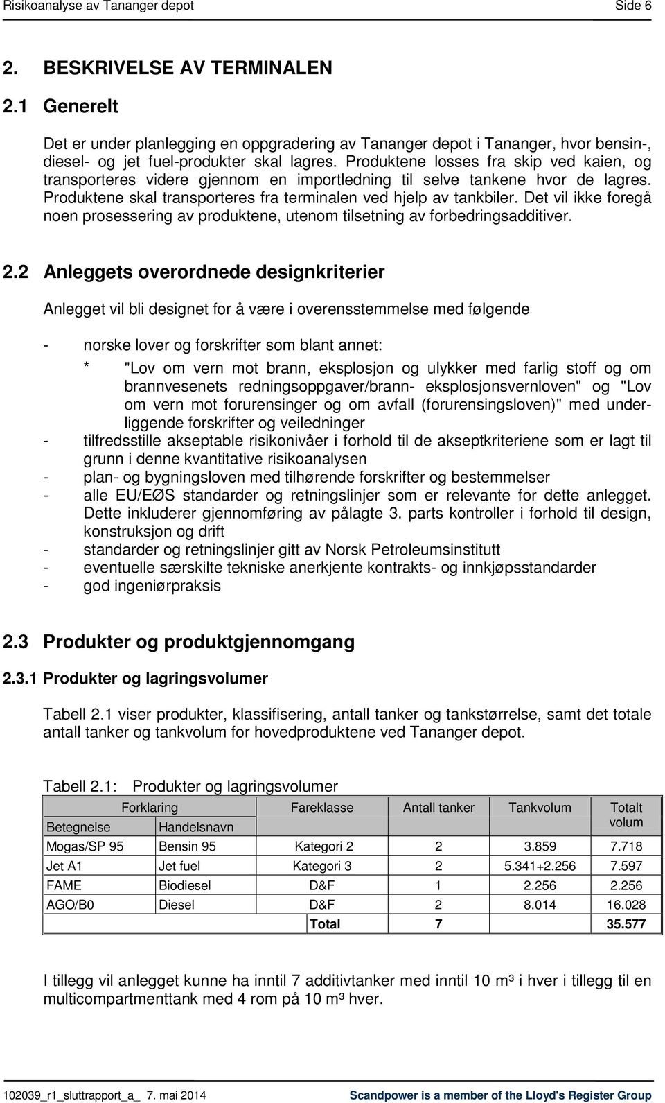 Produktene losses fra skip ved kaien, og transporteres videre gjennom en importledning til selve tankene hvor de lagres. Produktene skal transporteres fra terminalen ved hjelp av tankbiler.