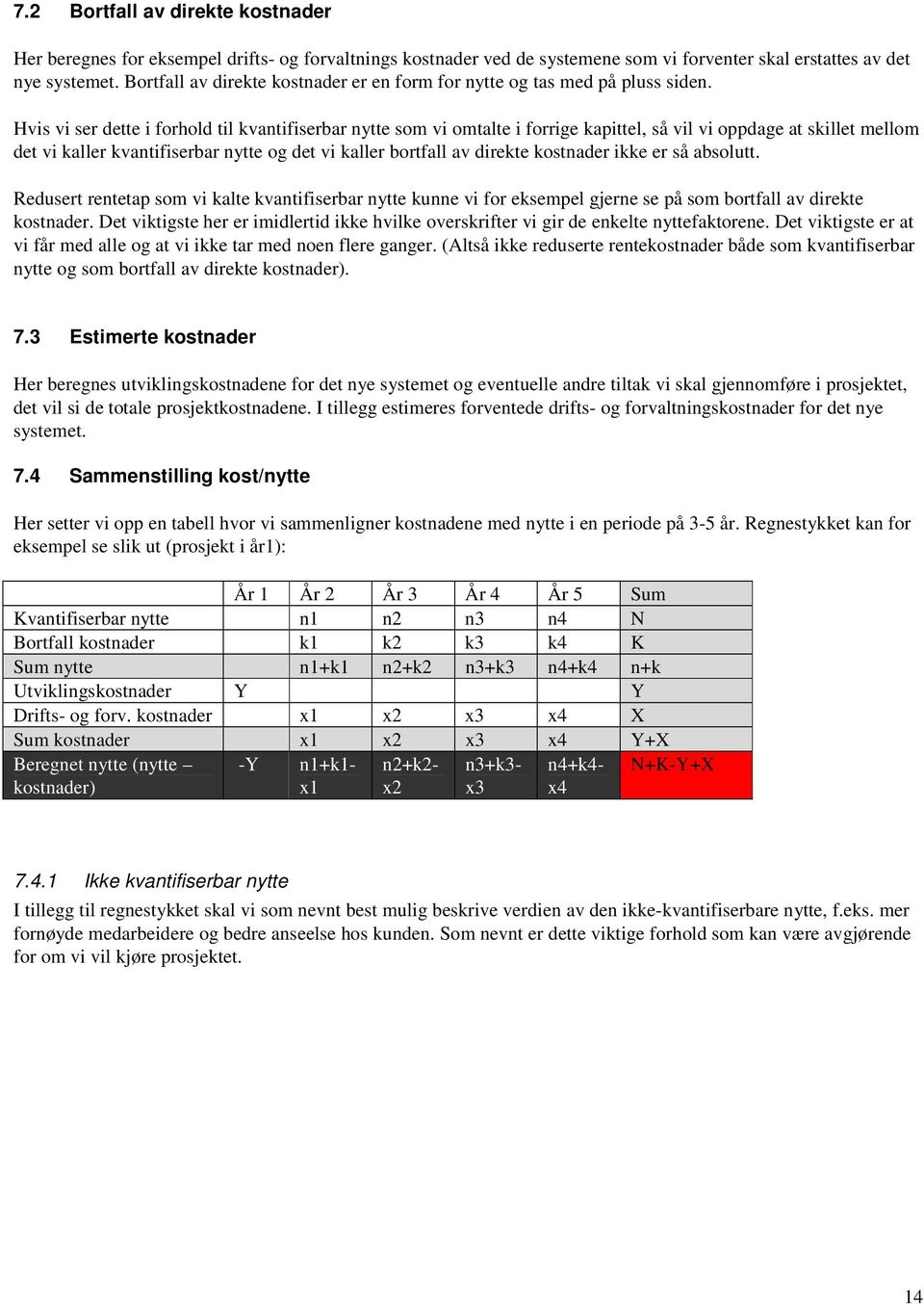 Hvis vi ser dette i forhold til kvantifiserbar nytte som vi omtalte i forrige kapittel, så vil vi oppdage at skillet mellom det vi kaller kvantifiserbar nytte og det vi kaller bortfall av direkte