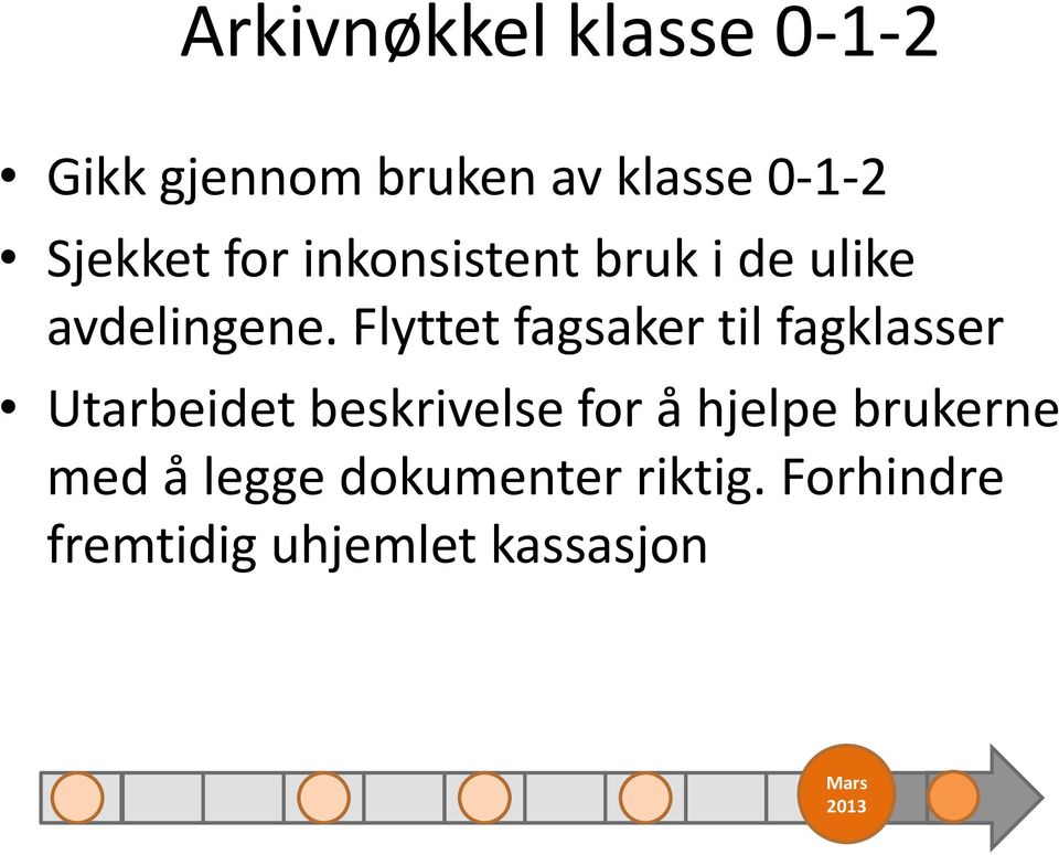 Flyttet fagsaker til fagklasser Utarbeidet beskrivelse for å hjelpe